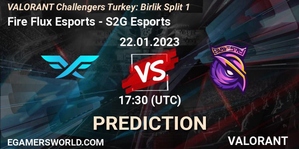 Pronóstico Fire Flux Esports - S2G Esports. 22.01.2023 at 17:10, VALORANT, VALORANT Challengers 2023 Turkey: Birlik Split 1