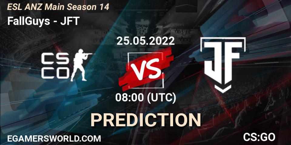 Pronóstico FallGuys - JFT. 25.05.2022 at 08:00, Counter-Strike (CS2), ESL ANZ Main Season 14