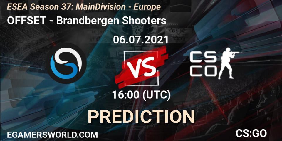 Pronóstico OFFSET - Brandbergen Shooters. 06.07.2021 at 16:00, Counter-Strike (CS2), ESEA Season 37: Main Division - Europe