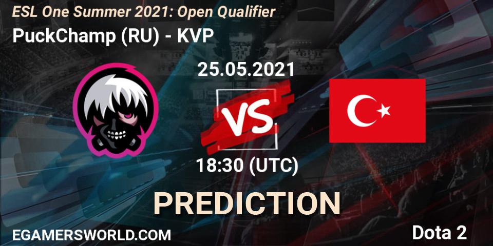 Pronóstico PuckChamp (RU) - KVP. 25.05.2021 at 18:30, Dota 2, ESL One Summer 2021: Open Qualifier