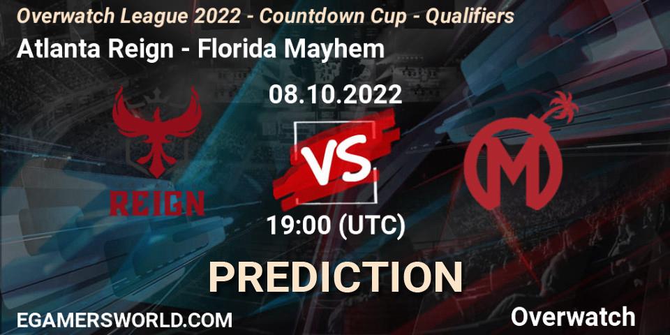 Pronóstico Atlanta Reign - Florida Mayhem. 08.10.22, Overwatch, Overwatch League 2022 - Countdown Cup - Qualifiers