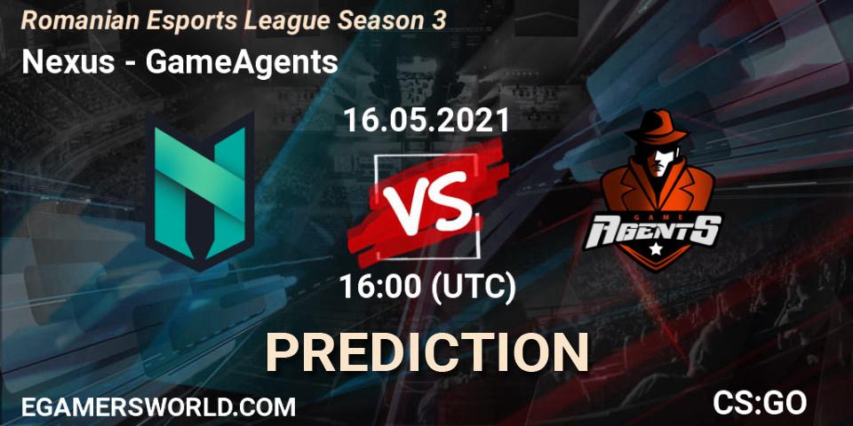 Pronóstico Nexus - GameAgents. 16.05.2021 at 16:00, Counter-Strike (CS2), Romanian Esports League Season 3