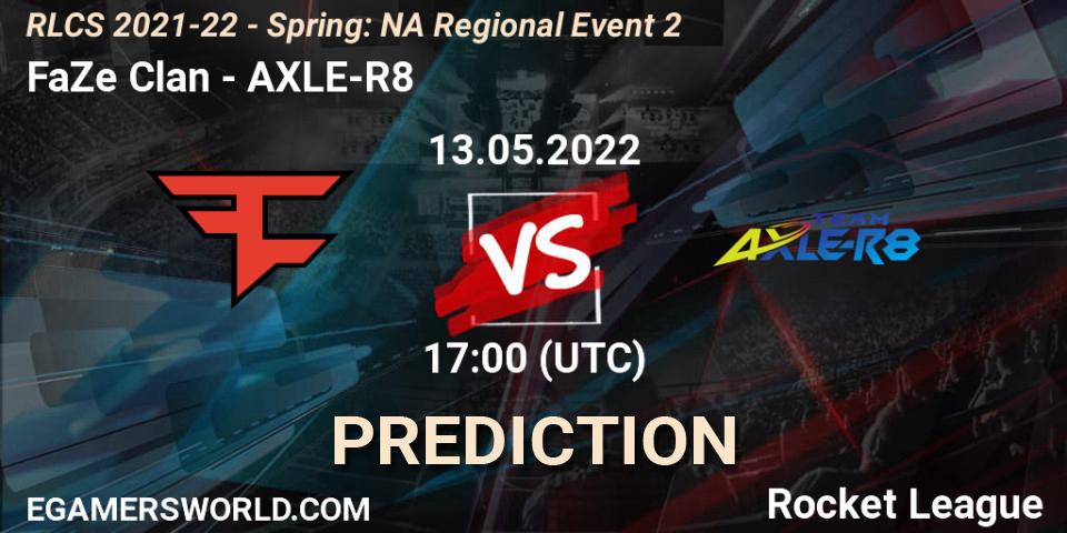 Pronóstico FaZe Clan - AXLE-R8. 13.05.22, Rocket League, RLCS 2021-22 - Spring: NA Regional Event 2