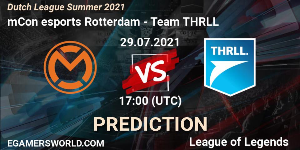 Pronóstico mCon esports Rotterdam - Team THRLL. 29.07.2021 at 17:00, LoL, Dutch League Summer 2021