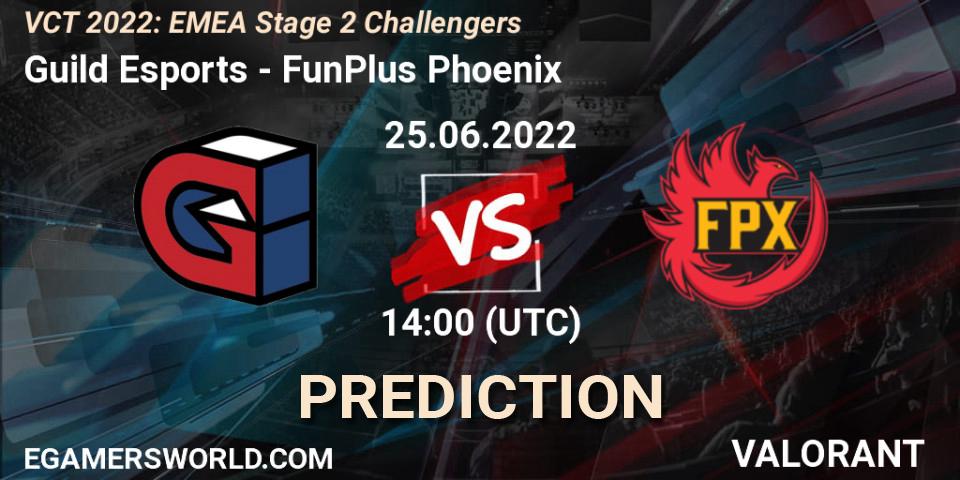 Pronóstico Guild Esports - FunPlus Phoenix. 25.06.2022 at 14:00, VALORANT, VCT 2022: EMEA Stage 2 Challengers
