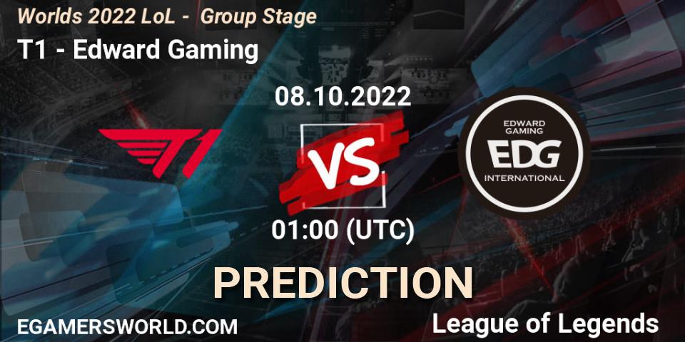 Pronóstico T1 - Edward Gaming. 08.10.22, LoL, Worlds 2022 LoL - Group Stage