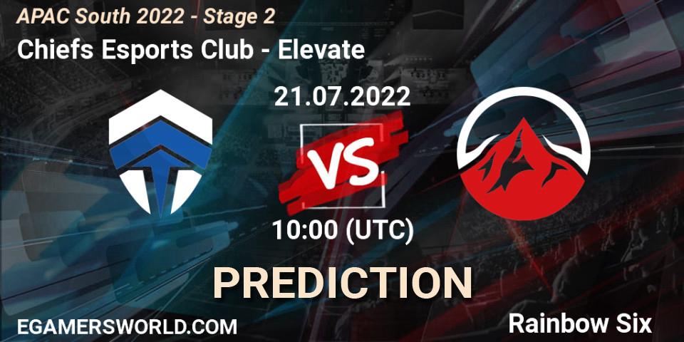 Pronóstico Chiefs Esports Club - Elevate. 21.07.2022 at 10:00, Rainbow Six, APAC South 2022 - Stage 2