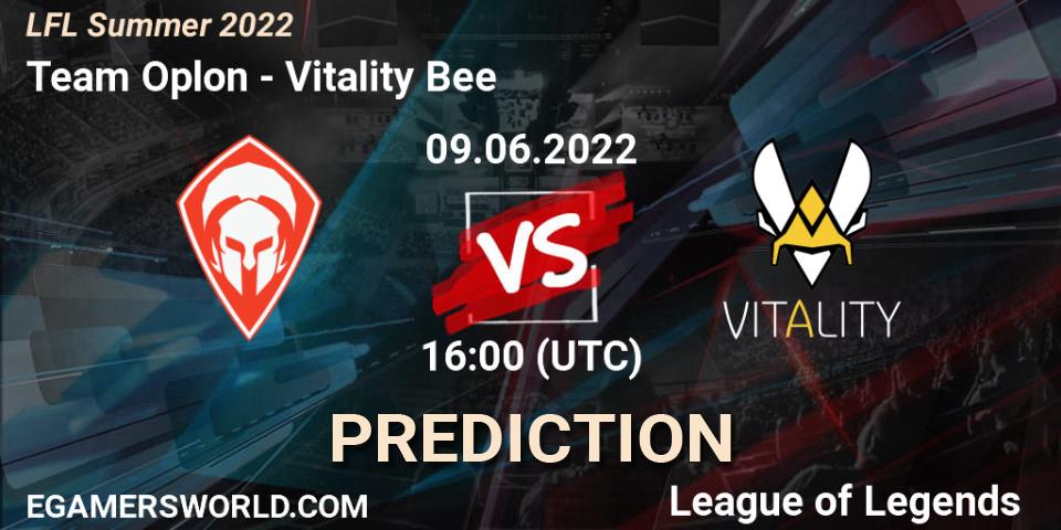 Pronóstico Team Oplon - Vitality Bee. 09.06.2022 at 16:00, LoL, LFL Summer 2022