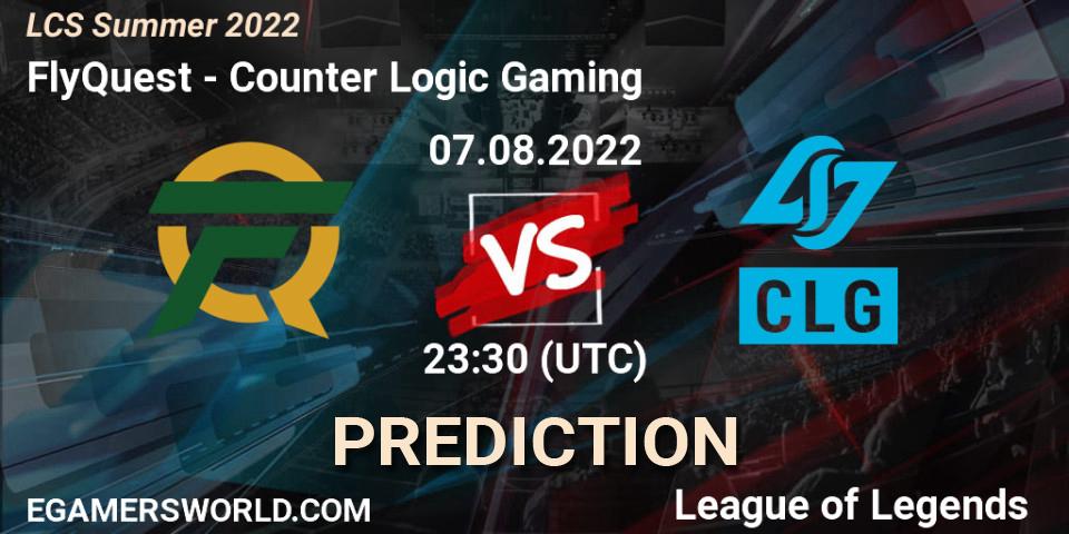 Pronóstico FlyQuest - Counter Logic Gaming. 07.08.2022 at 19:30, LoL, LCS Summer 2022