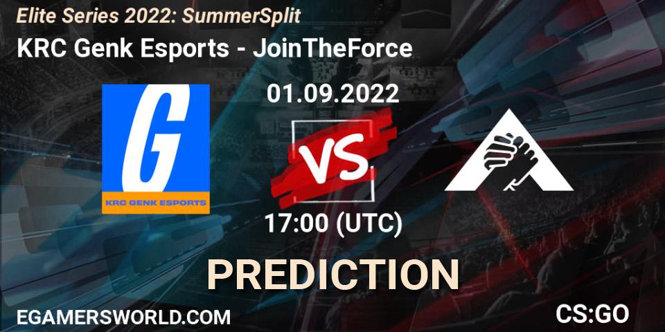 Pronóstico KRC Genk Esports - JoinTheForce. 01.09.2022 at 17:00, Counter-Strike (CS2), Elite Series 2022: Summer Split