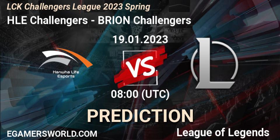 Pronóstico HLE Challengers - Brion Esports Challengers. 19.01.2023 at 08:00, LoL, LCK Challengers League 2023 Spring