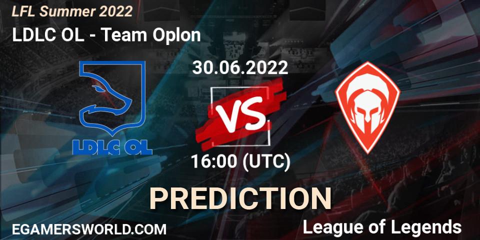 Pronóstico LDLC OL - Team Oplon. 30.06.2022 at 16:00, LoL, LFL Summer 2022