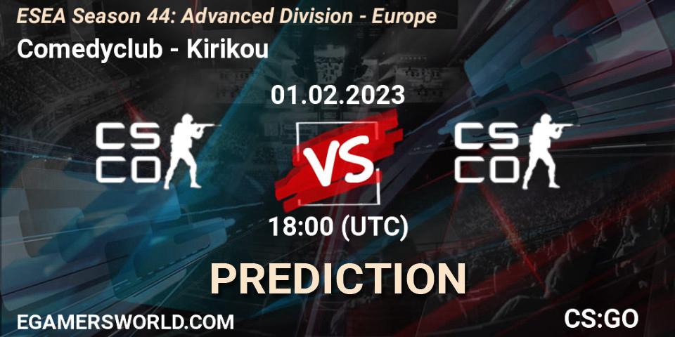 Pronóstico Comedyclub - Kirikou. 01.02.23, CS2 (CS:GO), ESEA Season 44: Advanced Division - Europe
