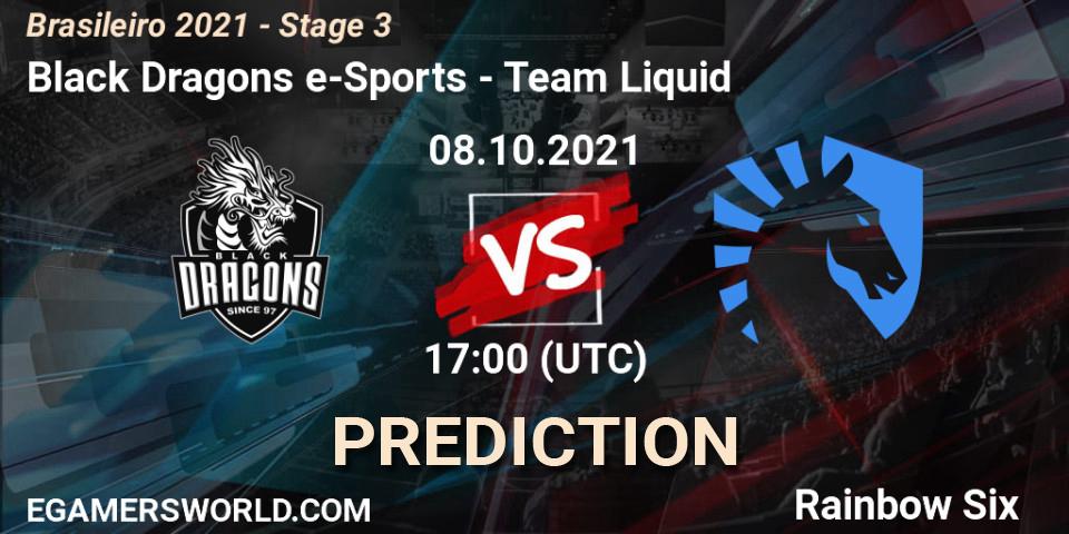 Pronóstico Black Dragons e-Sports - Team Liquid. 08.10.2021 at 17:00, Rainbow Six, Brasileirão 2021 - Stage 3