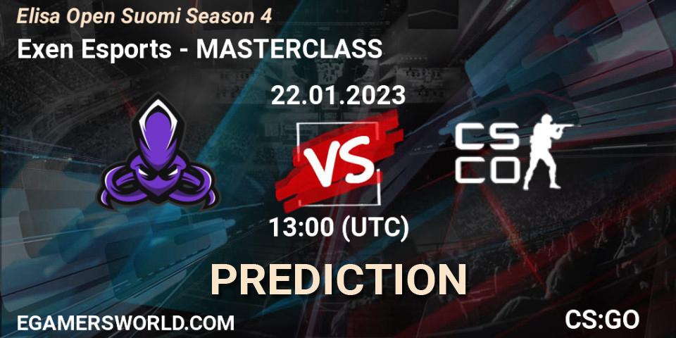 Pronóstico Exen Esports - MASTERCLASS. 22.01.2023 at 13:00, Counter-Strike (CS2), Elisa Open Suomi Season 4