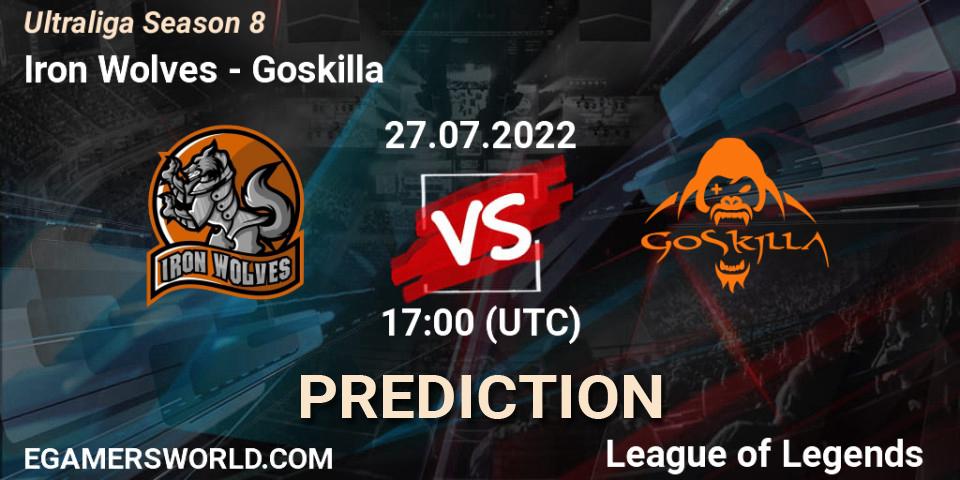 Pronóstico Iron Wolves - Goskilla. 27.07.2022 at 17:20, LoL, Ultraliga Season 8