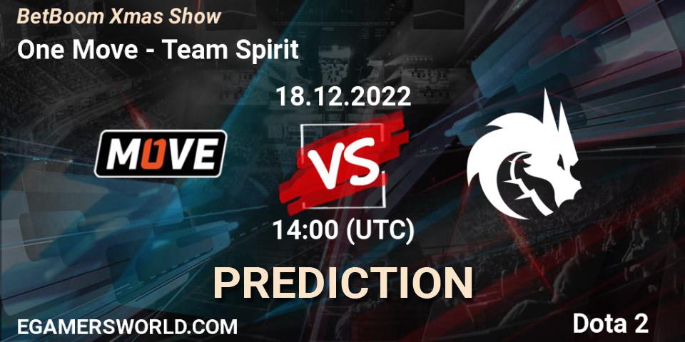 Pronóstico One Move - Team Spirit. 18.12.2022 at 14:01, Dota 2, BetBoom Xmas Show