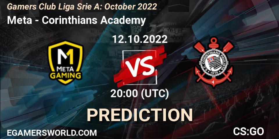 Pronóstico Meta Gaming Brasil - Corinthians Academy. 12.10.22, CS2 (CS:GO), Gamers Club Liga Série A: October 2022