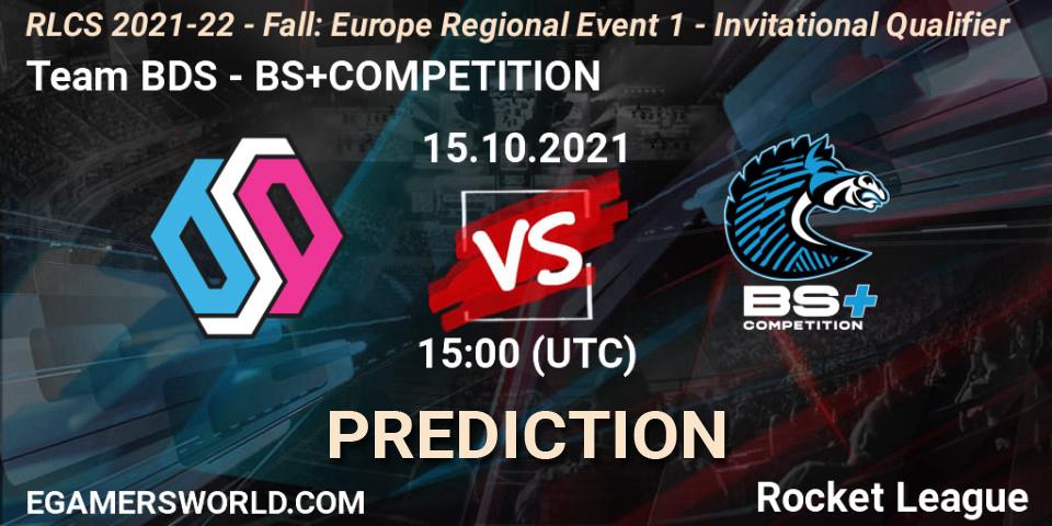 Pronóstico Team BDS - BS+COMPETITION. 15.10.2021 at 15:00, Rocket League, RLCS 2021-22 - Fall: Europe Regional Event 1 - Invitational Qualifier