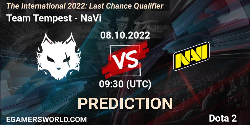 Pronóstico Team Tempest - NaVi. 08.10.2022 at 08:59, Dota 2, The International 2022: Last Chance Qualifier