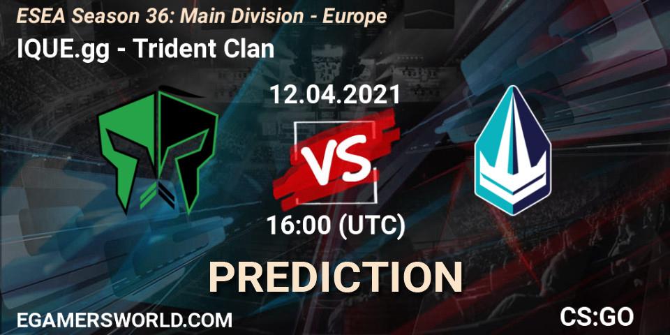 Pronóstico IQUE.gg - Trident Clan. 12.04.2021 at 16:00, Counter-Strike (CS2), ESEA Season 36: Main Division - Europe