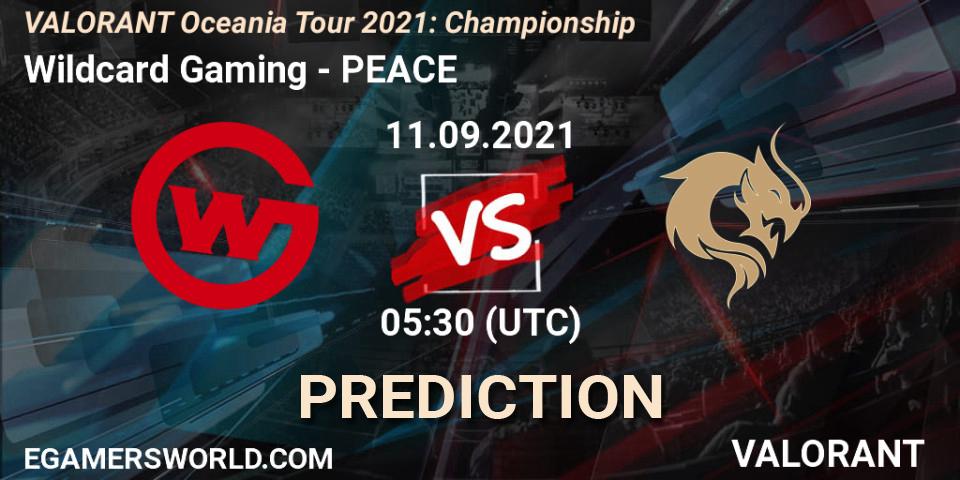 Pronóstico Wildcard Gaming - PEACE. 11.09.2021 at 05:30, VALORANT, VALORANT Oceania Tour 2021: Championship