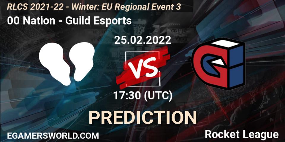 Pronóstico 00 Nation - Guild Esports. 25.02.2022 at 17:30, Rocket League, RLCS 2021-22 - Winter: EU Regional Event 3