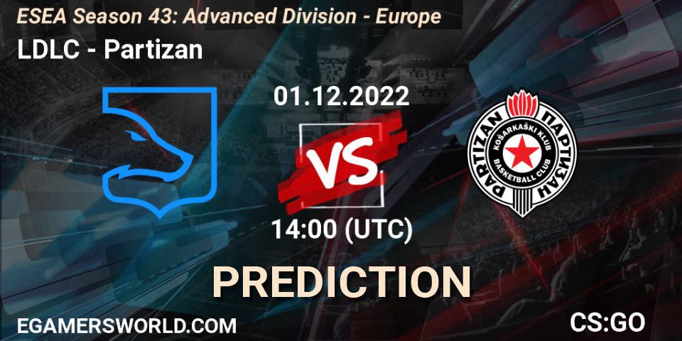 Pronóstico LDLC - Partizan. 01.12.22, CS2 (CS:GO), ESEA Season 43: Advanced Division - Europe