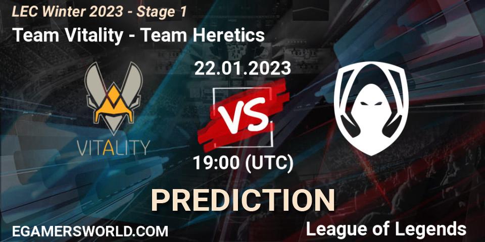 Pronóstico Team Vitality - Team Heretics. 22.01.2023 at 19:00, LoL, LEC Winter 2023 - Stage 1