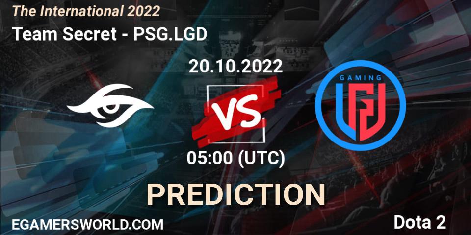 Pronóstico Team Secret - PSG.LGD. 20.10.22, Dota 2, The International 2022