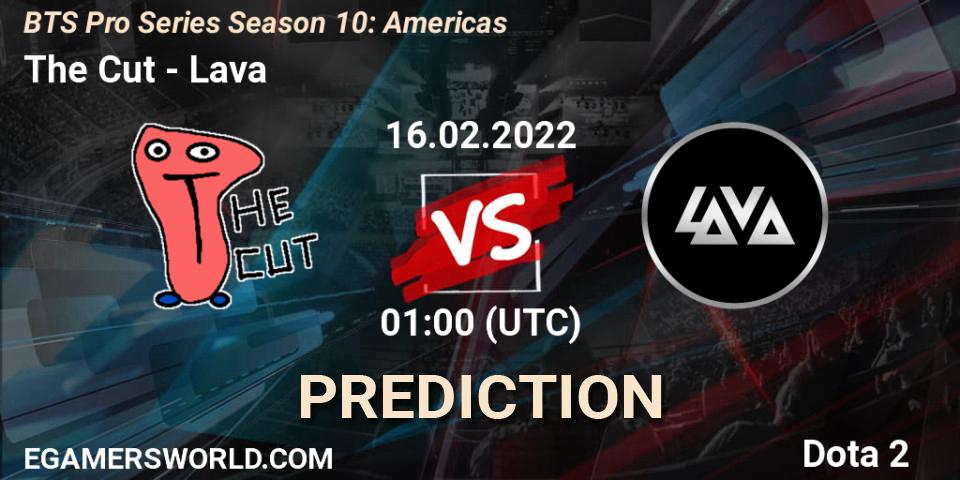 Pronóstico The Cut - Lava. 16.02.2022 at 01:03, Dota 2, BTS Pro Series Season 10: Americas
