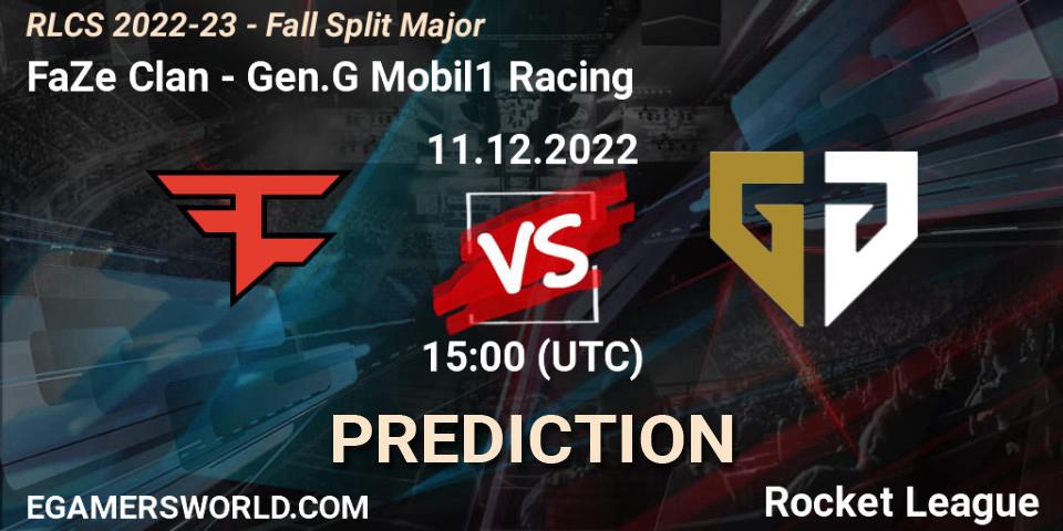Pronóstico FaZe Clan - Gen.G Mobil1 Racing. 11.12.2022 at 15:10, Rocket League, RLCS 2022-23 - Fall Split Major