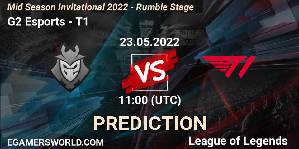 Pronóstico G2 Esports - T1. 23.05.22, LoL, Mid Season Invitational 2022 - Rumble Stage