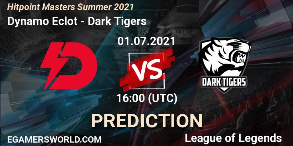 Pronóstico Dynamo Eclot - Dark Tigers. 01.07.2021 at 16:00, LoL, Hitpoint Masters Summer 2021