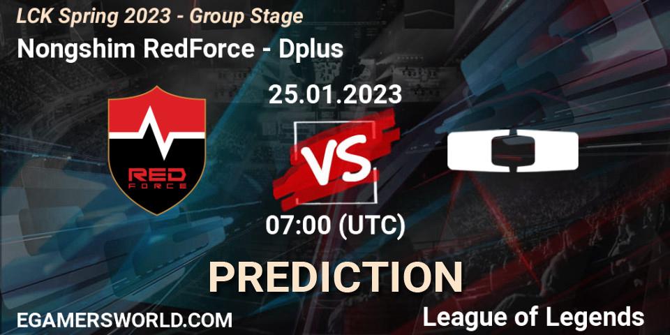 Pronóstico Nongshim RedForce - Dplus. 25.01.2023 at 08:00, LoL, LCK Spring 2023 - Group Stage