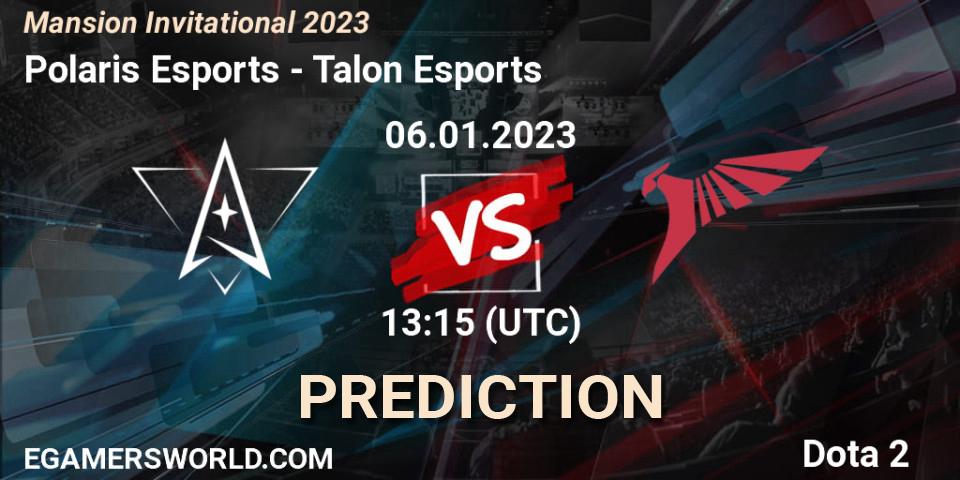 Pronóstico Polaris Esports - Talon Esports. 07.01.2023 at 09:00, Dota 2, Mansion Invitational 2023