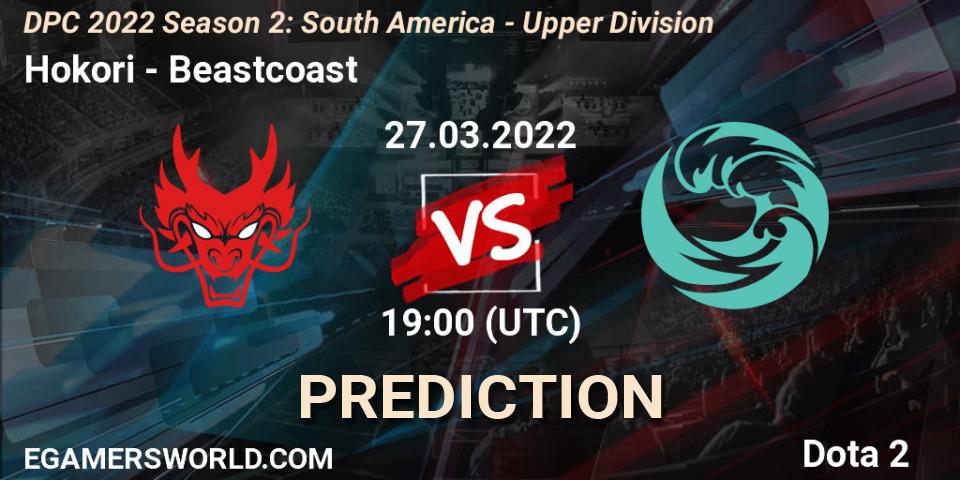 Pronóstico Hokori - Beastcoast. 27.03.2022 at 19:05, Dota 2, DPC 2021/2022 Tour 2 (Season 2): SA Division I (Upper)