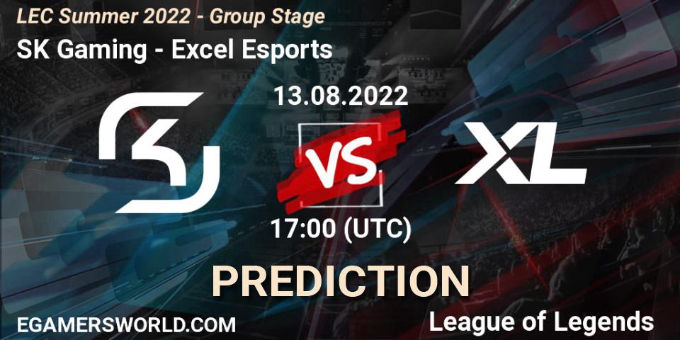 Pronóstico SK Gaming - Excel Esports. 13.08.2022 at 17:00, LoL, LEC Summer 2022 - Group Stage