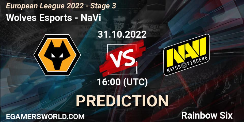 Pronóstico Wolves Esports - NaVi. 31.10.22, Rainbow Six, European League 2022 - Stage 3