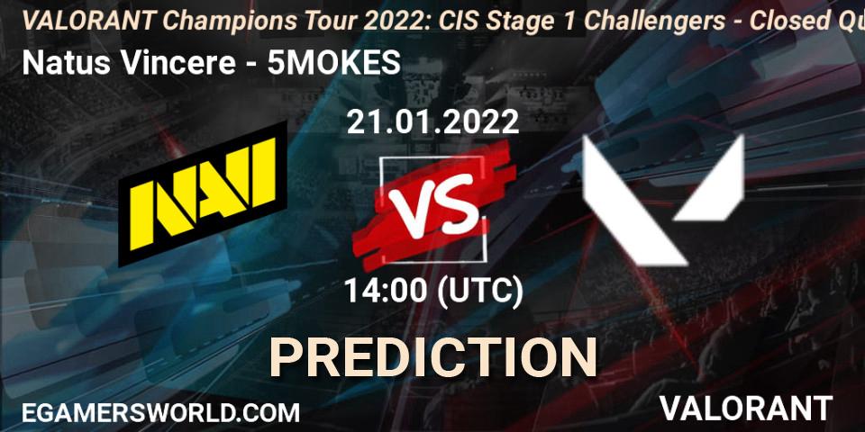 Pronóstico Natus Vincere - 5MOKES. 21.01.2022 at 14:00, VALORANT, VCT 2022: CIS Stage 1 Challengers - Closed Qualifier 2