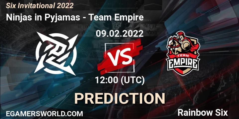 Pronóstico Ninjas in Pyjamas - Team Empire. 09.02.22, Rainbow Six, Six Invitational 2022