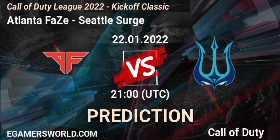 Pronóstico Atlanta FaZe - Seattle Surge. 22.01.22, Call of Duty, Call of Duty League 2022 - Kickoff Classic