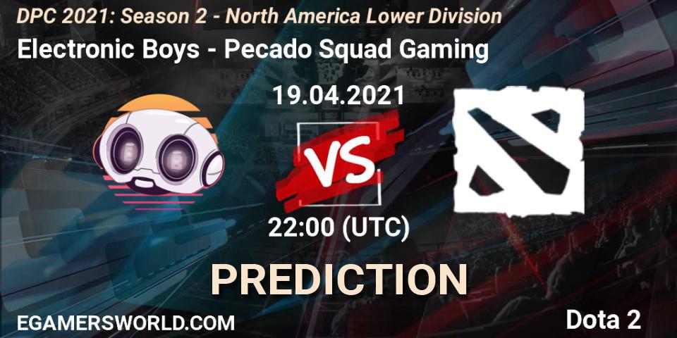 Pronóstico Electronic Boys - Pecado Squad Gaming. 19.04.2021 at 22:00, Dota 2, DPC 2021: Season 2 - North America Lower Division
