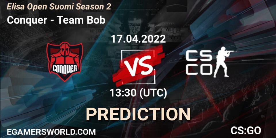 Pronóstico Conquer - Team Bob. 17.04.22, CS2 (CS:GO), Elisa Open Suomi Season 2