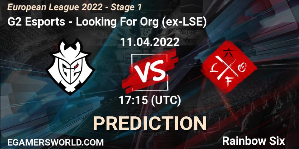 Pronóstico G2 Esports - Looking For Org (ex-LSE). 11.04.22, Rainbow Six, European League 2022 - Stage 1