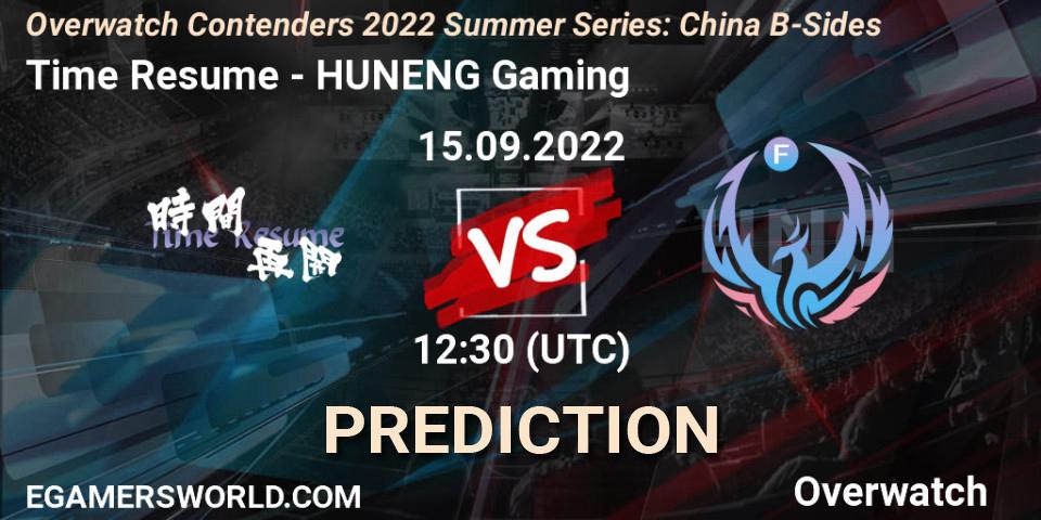 Pronóstico Time Resume - HUNENG Gaming. 15.09.22, Overwatch, Overwatch Contenders 2022 Summer Series: China B-Sides