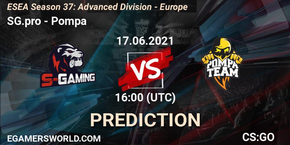 Pronóstico SG.pro - Pompa. 17.06.2021 at 16:00, Counter-Strike (CS2), ESEA Season 37: Advanced Division - Europe