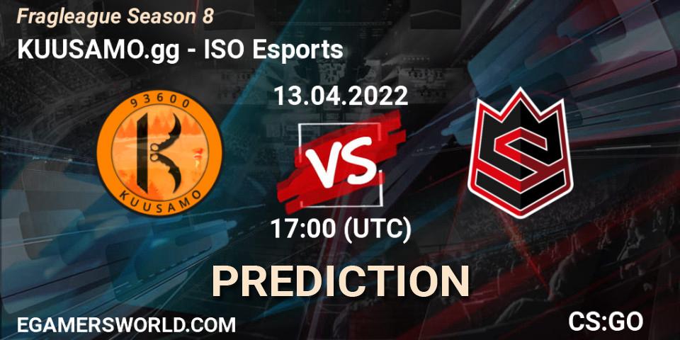 Pronóstico KUUSAMO.gg - ISO Esports. 13.04.2022 at 17:00, Counter-Strike (CS2), Fragleague Season 8