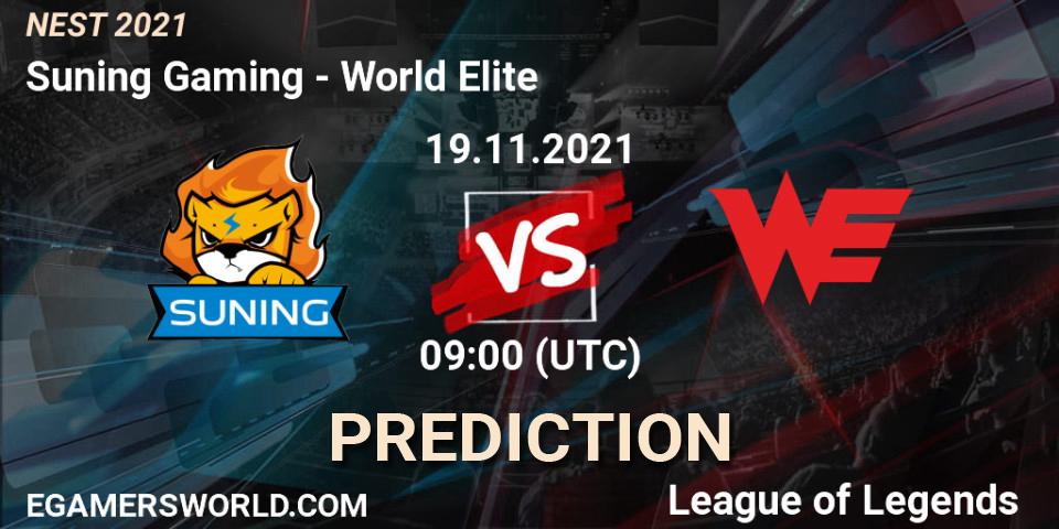 Pronóstico Suning Gaming - World Elite. 19.11.21, LoL, NEST 2021