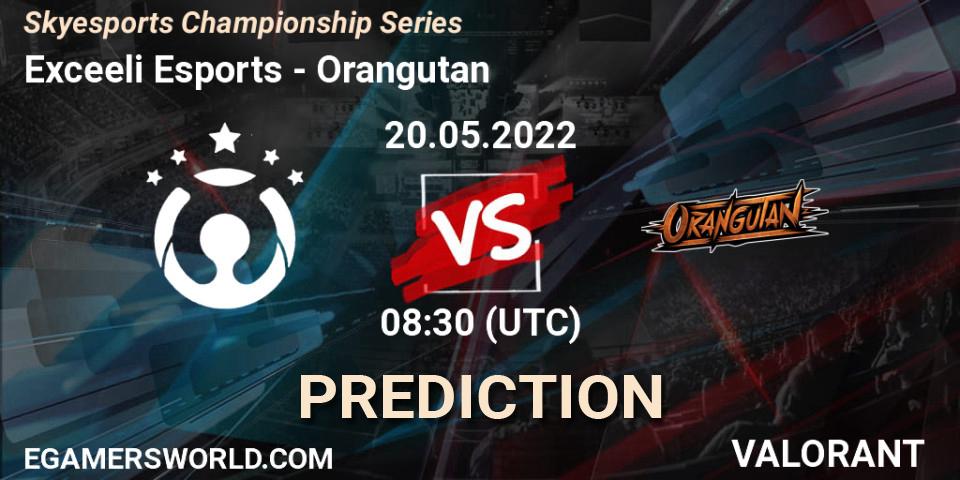 Pronóstico Exceeli Esports - Orangutan. 20.05.2022 at 08:30, VALORANT, Skyesports Championship Series